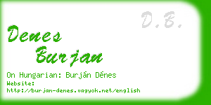 denes burjan business card