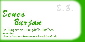 denes burjan business card